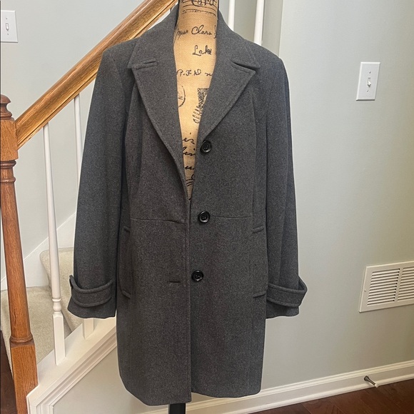 EUC Style & Co. Gray Trench Coat (L) - Picture 8 of 10